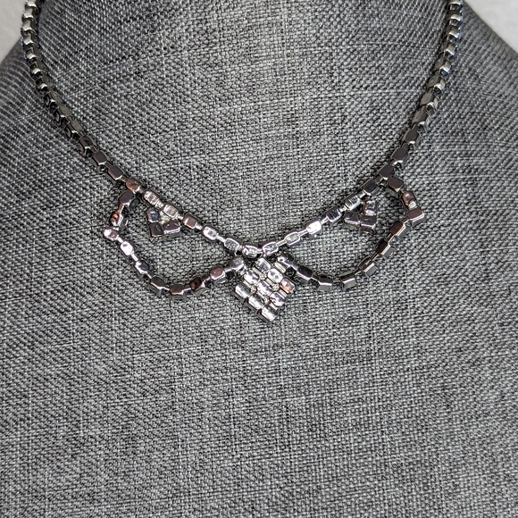 Light Blue Rhinestone Necklace - Picture 5 of 7